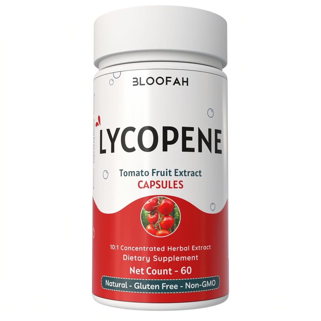 Tomaten Frucht Kapseln 500mg | Reich an Lycopin Tomaten Frucht Konzentrat 10:1 Extrakt Pulver | Non-GMO & Gluten Kostenlose Formel | Natürliche Carotenoid Ergänzung (60 Zähler (Pack von 1))