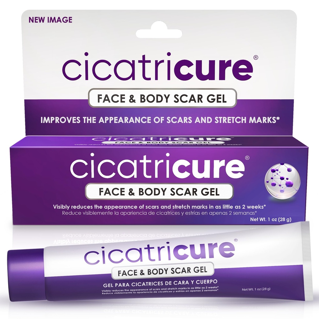 Cicatricure Advanced Scar Gel for Face & Body - Bizonyított eredmények 2 hét, hegesedés kezelése sebészet hegek, Stretch márkák, hegek és sérülések, Acne Scar kezelés, 1 oz (28 g)