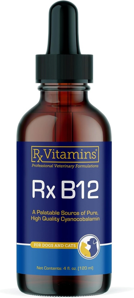 RX Vitamins B12 für Hunde und Katzen - Hunde Verdauungsunterstützung für verbesserten Stoffwechsel - Pure B12 für Katzen Nervous System zu unterstützen - Ideal für Ihre Hunde Vitamine und Katzenlieferanten - 4oz