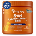 Zesty Paws Hund Multivitamin, Kaubare Hunde Vitamine und Ergänzungen für Hip & Gelenke, Haut & Mantel, Omega 3 Fischöl für Hunde- Senior & Welpen Multivitamin- Huhn- 90