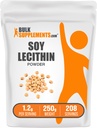 BulkSupplements.com Soy Lecithin Powder - Lecitin Supplement, Nutritional Supplement, Food Grade - Gluten Free, 1.2g per Serving, 250g (8.8 oz) (1x csomag)