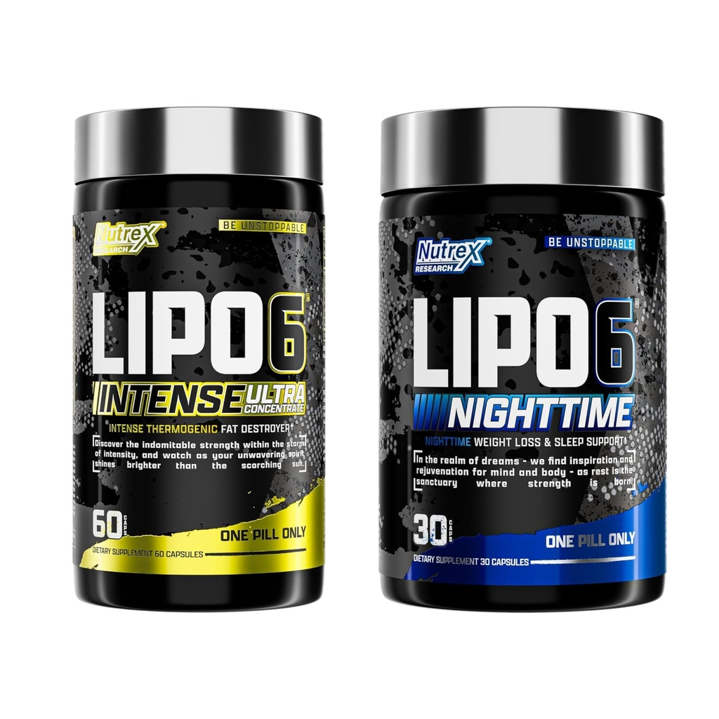 Nutrex Research Lipo 6 Intenzív és éjszakai AM / PM Bundle