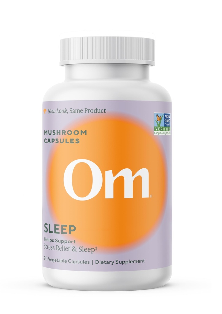 OM Mushroom Superfood Sleep Mushroom Capsules Superfood Supplement, 90 Count, 30 Tage, Reishi, GABA, L-Theanine, Melatonin für Rest & Sleep Quality Superfood Supplement