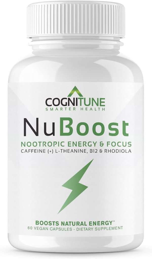 Koffein Pillen 100mg mit L-Theanine & B12 – Natürliche Energie + Fokus-Ergänzung – Saubere Energie Pillen für Männer & Frauen – Koffein L Theanine Nootropic – 60 Vegan Kapseln