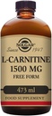 Solgar L-Carnitin 1500 mg Flüssigkeit, 16 oz. - Natürliche Zitronenflamme - Herzgesundheit - Unterstützt Energie, Stoffwechsel, Übung Ausdauer und Erholung - Non-GMO, Vegan, Gluten & Dairy Free - Über 31 Servierungen