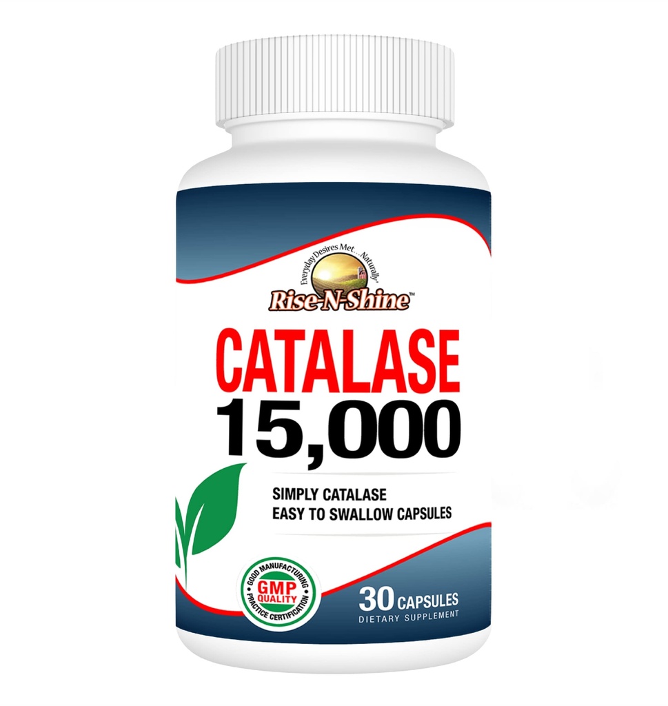 Rise-N-Shine Catalase Supplement 15.000 - Leistungsstarkes Antioxidans Enzym für die Haargesundheit - Haarergänzungsmittel für starke Haarunterstützung - 30 Tage Versorgung