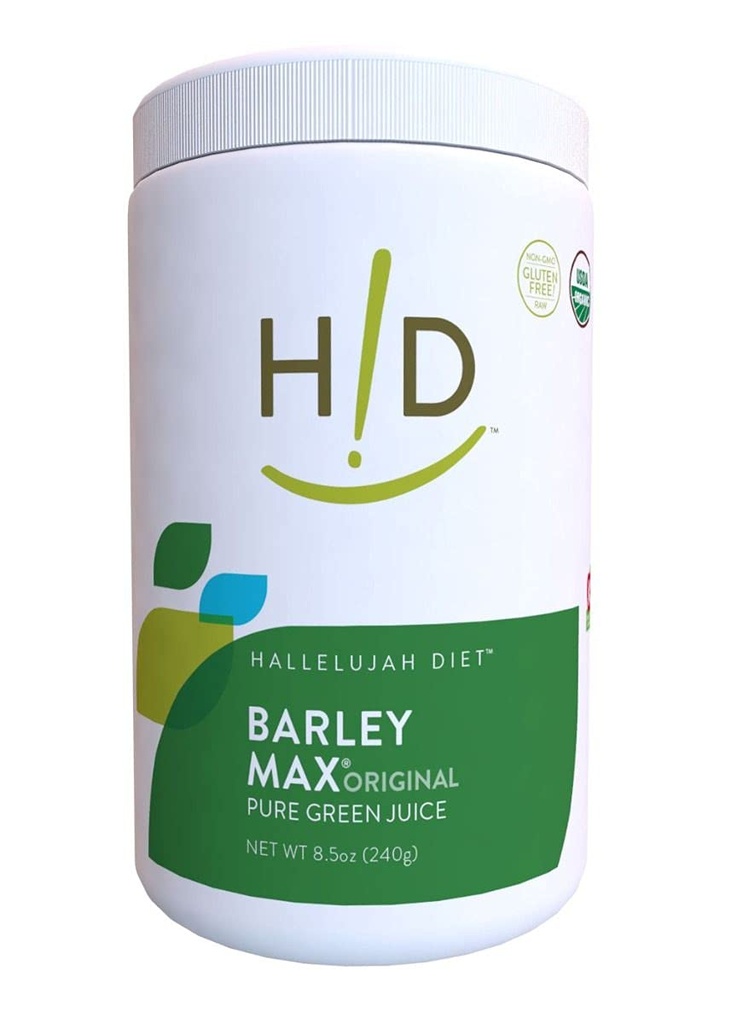 Hallelujah Diet Organic BarleyMax - Gerste Grass Juice und Alfalfa Juice Powder, Vegan Formula, Plant-Based Dietary Supplement, Health Food Products, Original, 8.5 Ounce Bottle (60 Day Supply)