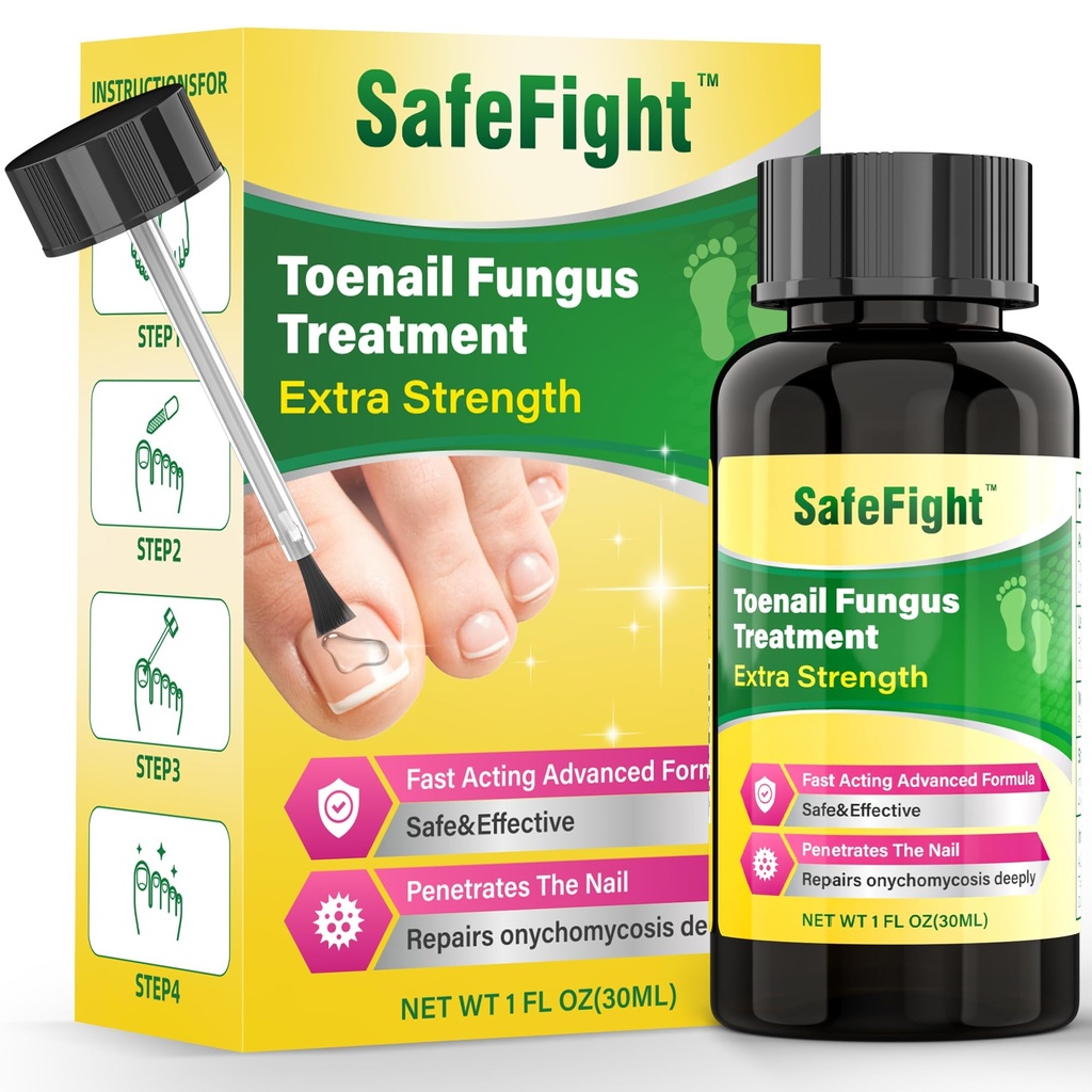 Toenail Fungus Treatment with 25% Undecylenic Acid & Tolnaftate, SafeFight Nail Repair Solution for Fungi Nail, Toenail Fungus Treatment Extra Strength Nail Repair for Fungi Nail
