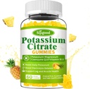 Kalium-Zitrat-Gummi-Ergänzung für Muskel-Gesundheit, Leg Cramp Relief, Elektrolyt Balance – Vegan, Non-GMO, Glutenfrei, Ananas Flavor, 60 Zähler