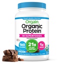 Orgain Organic Vegan Protein + 50 Superfoods Pulver, Creamy Chocolate Fudge - 21g Pflanzenbasiertes Protein, 9g Prebiotic Fiber, No Lactose, Glutenfrei, Ohne Zusatz von Zucker, 2.02 lb (Packaging May Vary)