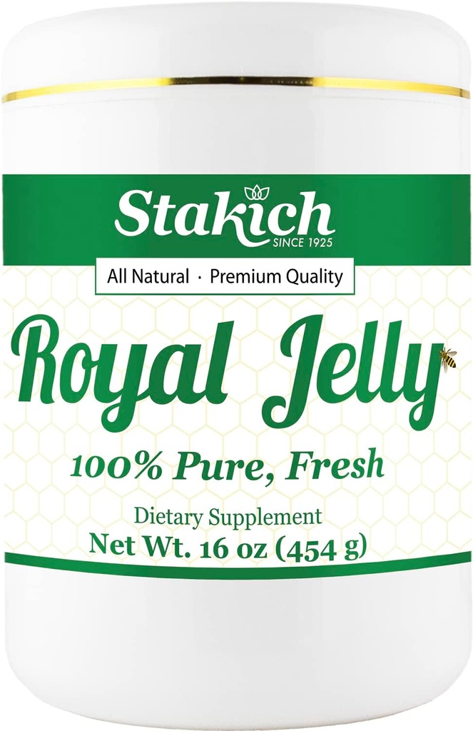 Stakich Fresh Royal Jelly - Pure, All Natural - Nincs hozzáadott adalék vagy tartósítószer - 16 Ounce (1 font)