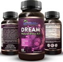 Dream Natural Sleep Supplement for Recept - Relaxing Sleep, Wake Rested - Non Habit Sleep Aid Capsules Free of Sugar, Carbs - Melatonin, Magnézium, 5HTP, L- Theanine, GABA - Non-GMO 60 Sleep Pills