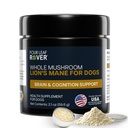 FOUR LEAF ROVER - Lion's Mane Mushrooms for Dogs - Unterstützt gesunde Gehirne und Nervous Systeme in Hunden aller Altersgruppen - Organische ganze Pilze - 3. Partei Getestet - 60 Tage große Hundeversorgung