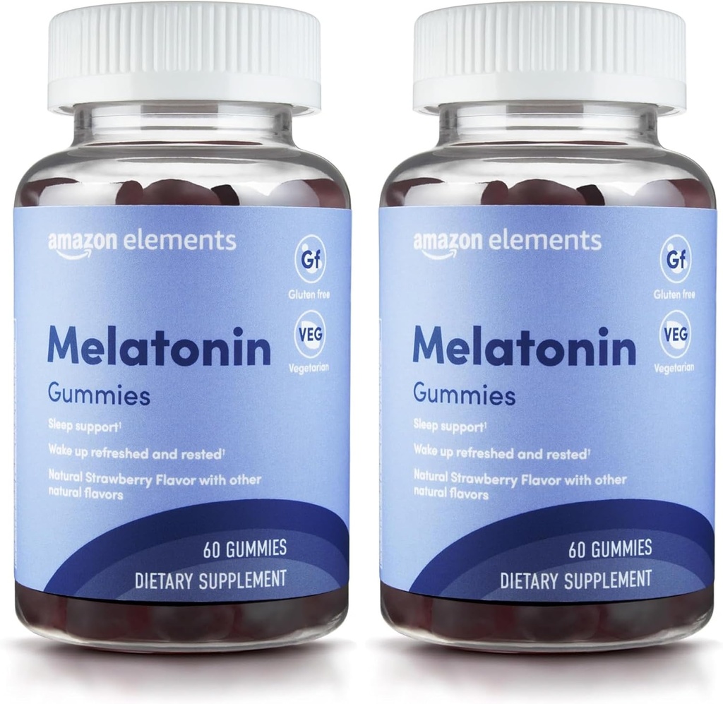 Elemek - Melatonin 10mg Gumies, Támogatja a nyugalmi alvást, Strawberry, 60 Count (Korábban Revly) (2-es csomag)
