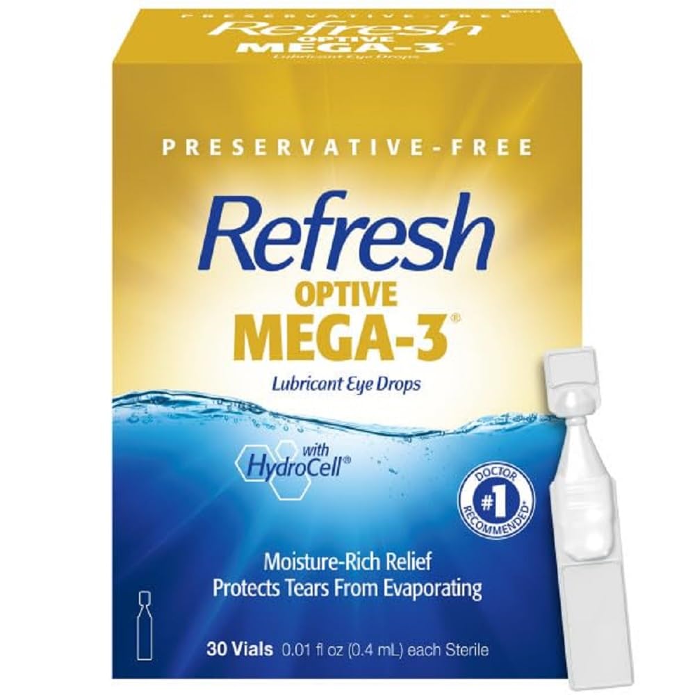 Frissítse Optive Mega3 Kenőszer Szemcseppek Száraz Szemek, Preservative- Free, 0.01 Fl Oz Single- Használati konténerek, 30 gróf
