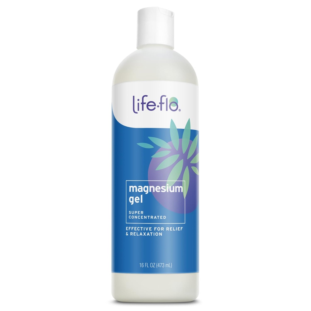 Life-flo Magnesium Gel, reines Magnesium Chlorid aus dem alten Zechstein Meeresboden, beruhigende Entlastung und Entspannung für überbearbeitete Muskeln und Gelenke, nicht auf Tieren getestet, 60-Tage Garantie, 16oz