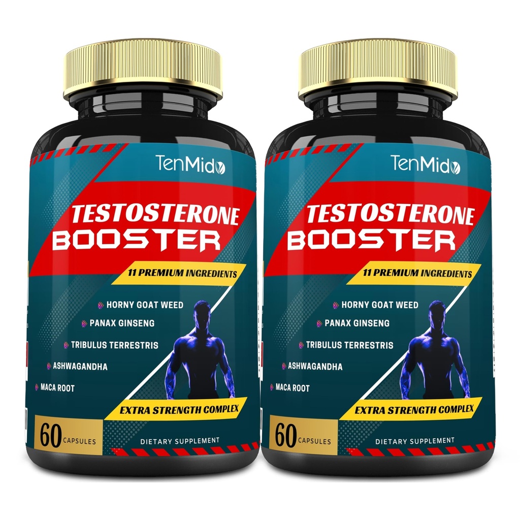 Testosterone Supplements Booster for Men | 2 Packs of 60caps