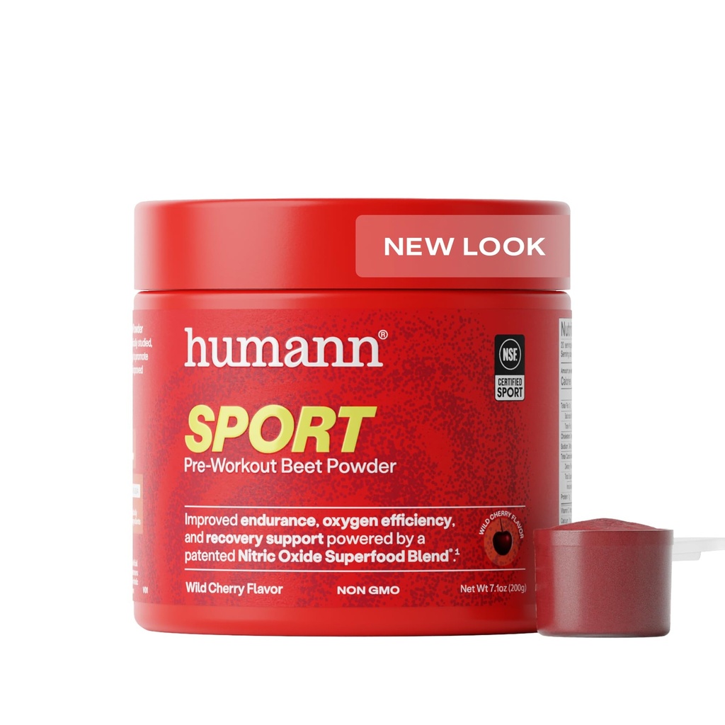 Humán SuperBeets Sport Endurance Pre Edzés por, nitrogén-oxid kiegészítés, NSF Certified, Stimulant & koffein mentes, Készült Beet Root, Wild Cherry, 20 szerváció