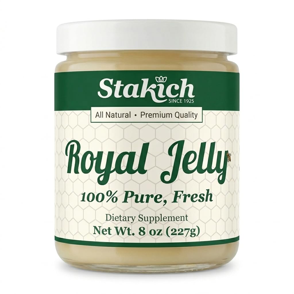 Stakich Fresh Royal Jelly - Pure, All Natural - No Additives / Flavorok / Tartósítószerek hozzáadott - 8 Ounce (227 Gram)