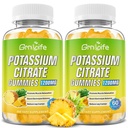 Kalium-Zitrat-Gummi, hohe Kalium-Ergänzung-Gummi-Gummi-Gummi 1200mg Unterstützung Leg Cramps & Muskel-Gesundheit, für Erwachsene & Kinder, Vegan, Ananas Flavor 120 Count