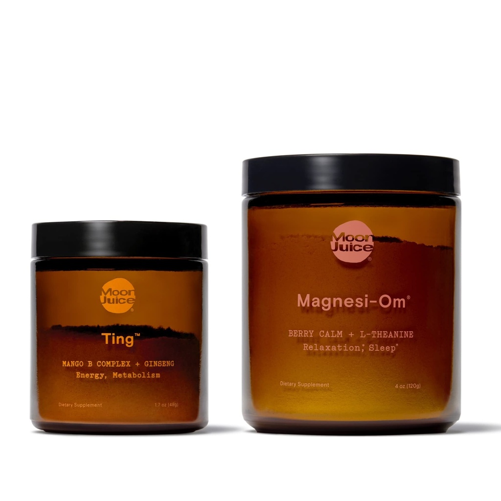 Ting & Magnesi-Om von Moon Juice | Ting Vitamin B Complex & Ginseng für Koffein-freie natürliche Energie & Magnesi-Om Magnesium Powder Supplement zur Entspannung | Koffeinfreie Energie & Tiefe Entspannung