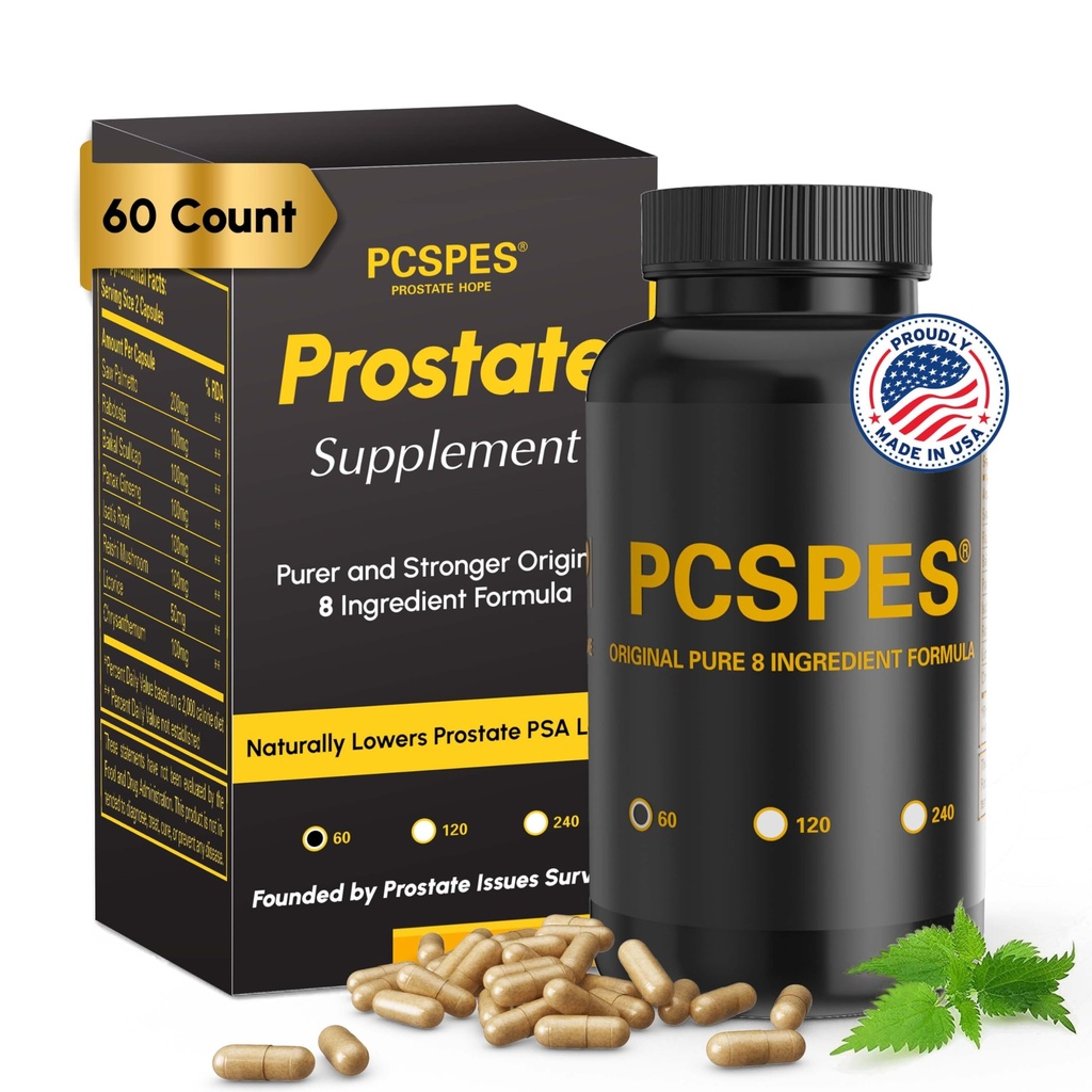 Prostata-Gesundheits-Ergänzungen für Männer - niedrigere PSA-Level Natürlich mit Sägepalme & 7 reine Kräuter - Bladder-Kontroll-Ergänzungen & Reduzieren Nacht-Urination 60 Zähler