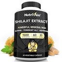 Nutrivein Premium Pure Himalayan Shilajit férfiaknak és nőknek - 1500 mg - 60 Capsules- Powerful Resin kivonat keverve Ír-tengeri Moss, Tongkat Ali, & Ashwagandha - Vitality, Clarity, & Performance