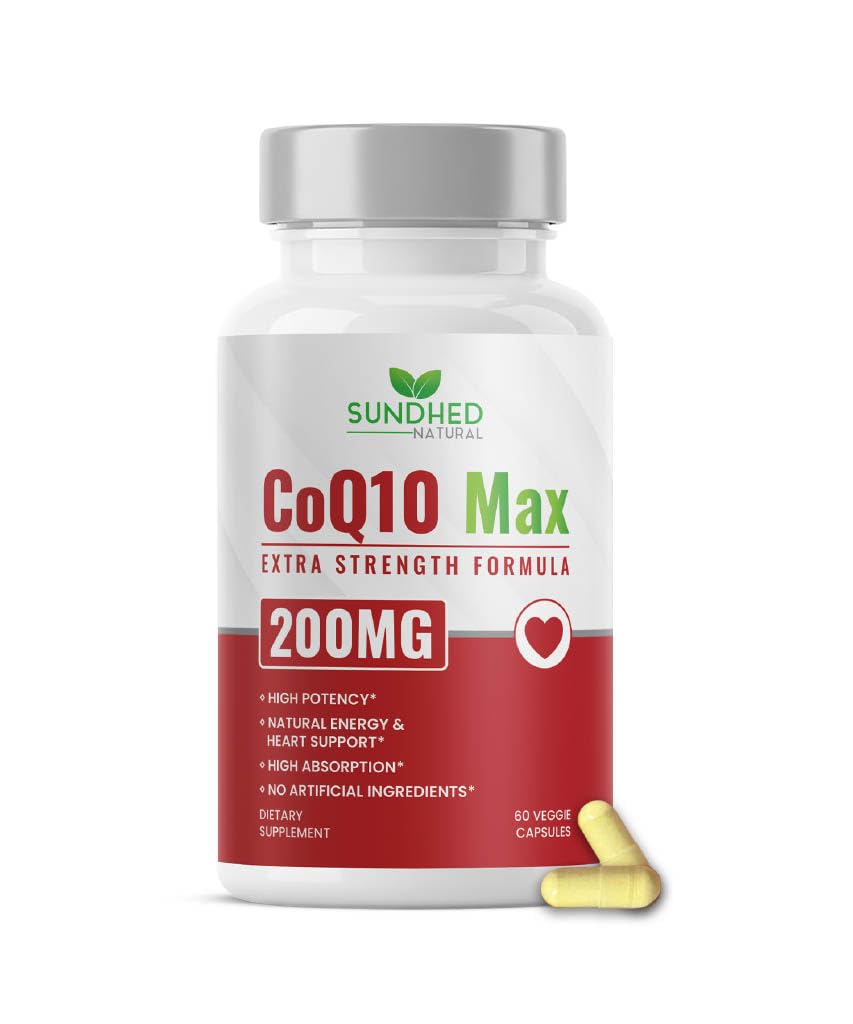 CoQ10 200mg Vegan, Ultra CoQ10 - Ultra High Absorption Coenzyme Q10 Supplements - Antioxidant Supplement for Vascular and Heart Health, Fertility & Energy Production - 2 Month Supply - 60 Count