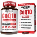 Benevolent Pure CoQ10 200mg Softgels mit BioPerine® für Max Absorption, Ubiquinone Coenzym Q10 Supplement für Herzgesundheit, Energieproduktion, Gesunde Aging & Antioxidantienunterstützung, 100 Softgels