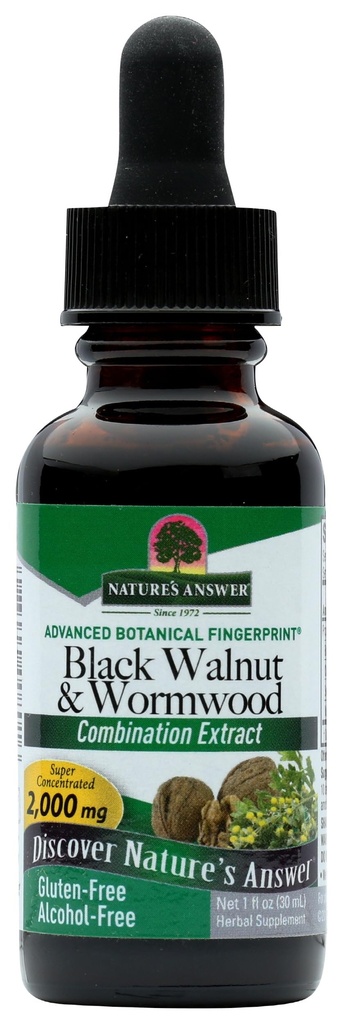 Naturen Antwort Black Walnut und Wormwood 1 oz 30mL 200mg. Extrakt, Flüssigkeit, Promotes Verdauung,Gemüse Glycerin und gereinigtes Wasser