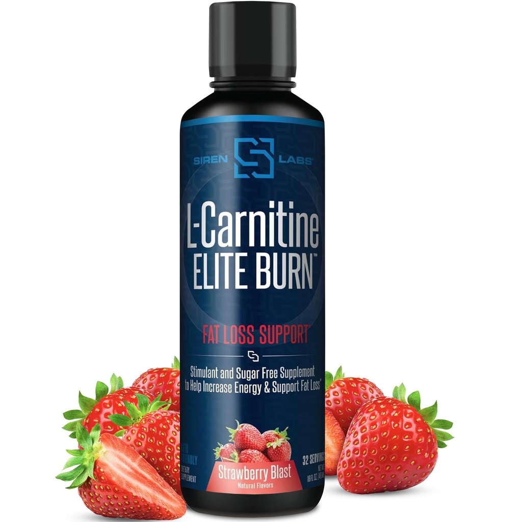 L-karnitin elit égés folyékony keto zsír égő és metabolikus aktivátor - Fat Loss Support Keto Friendly Súly Loss Increase Energy - Stimulant Free - Strawberry Blast 3000mg (32 Servings)