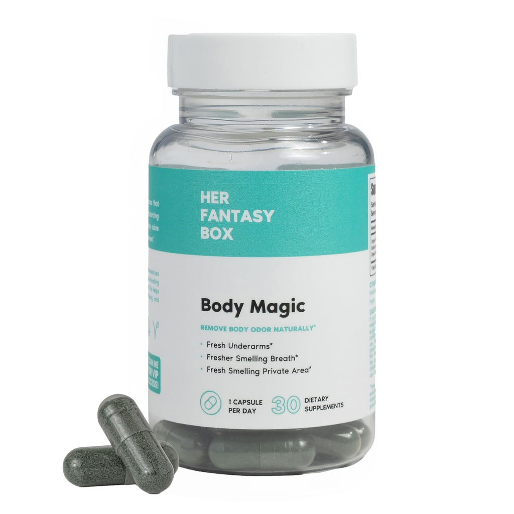 Ihre Fantasie Box | Body Magic | Chlorophyll Kapseln - 30 Vegan Kapseln für Detox, Verdauung, Gut Gesundheit, Hautunterstützung und Ölige Haut - Natürliche Energie Booster