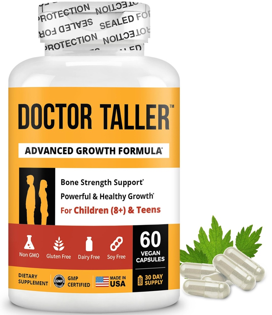 NuBest Doctor Taller - Csonterõ támogatások, Enhance Immune System - Keto kalciummal, D3-vitamin, K2-vitamin, Amino Acids & Herbs gyerekeknek (8 +) - 60 Vegan Capprovement 124; 1 hónapos ellátás