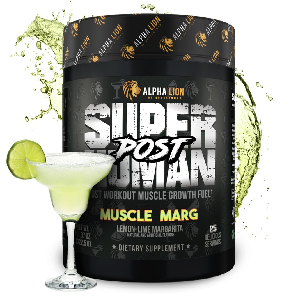Alpha Lion Superhuman Post Workout Pulver, Muskel-Erbauer-Getränk, Kreatin Monohydrat + Mehr für Lean Muskel-Wachstum, Stärke & Volumen, Ergänzung für Frauen & Männer (25 Servierungen, Muskel-Marge)