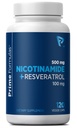Nicotinamid 500 mg mit Resveratrol 100 mg 120 Veggie Kapseln - Non-GMO Vitamin B3, unterstützt Metabolische Gesundheit, NAD+, Hautzelle und Mitochondriale Energieproduktion. Made in USA für Männer und Frauen