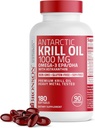 Bronson Antarktisz Krill olaj 1000 mg Omega-3s EPA, DHA, Astaxantin és foszfolipidek 180 Softgels