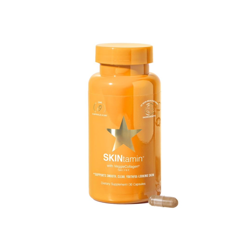 SKINtamin Vegetarische Collagen Pillen | Beste Collagen Ergänzungen für Frauen Haut Firmness und Falten zu unterstützen | Hautergänzung Formuliert, um Blemishes zu reduzieren