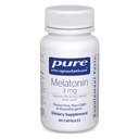 Reine Kapselungen Melatonin 3 mg - Antioxidantien-Ergänzung zur Unterstützung des natürlichen Schlafens und Linderung der gelegentlichen Schlaflosigkeit - für natürliche Schlafunterstützung * - 60 Kapseln
