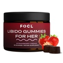 FOCL Female Libido Booster für Damen - Boost Desire, Arousal, Energie, hilft Hormon Balance zu fördern - Horny Ziegenkraut, Fenugreek & Grüner Tee (30 Gummis Erdbeerencreme)