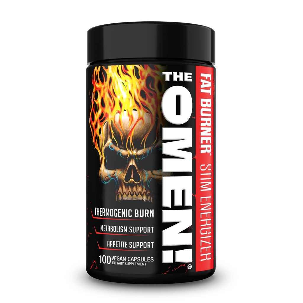 JNX SPORTS The Omen! Thermogenic Fat Burner – Nahrungsergänzung für Männer und Frauen mit L Carnitin | Appetite Suppressant & Metabolismus Booster | 100 Kapseln