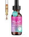 Rózsaszín Stork Baby Alvás cseppek, természetesen támogatás alvás nélkül Melatonin csecsemők, Toddlers, és a gyerekek, Segítség alvás kamilla és magnézium, Baby Essentials lefekvés, 1 oz, 30 szerváció