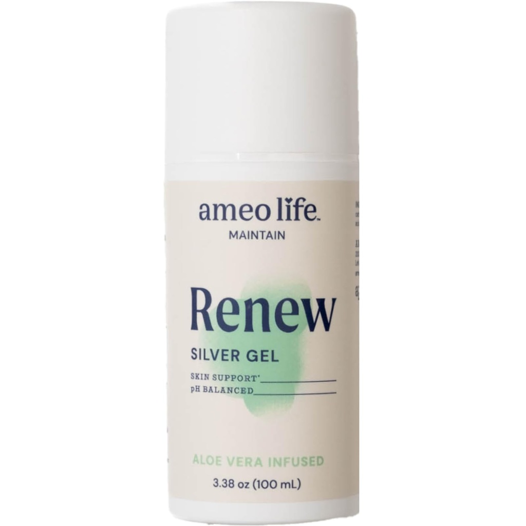 Ameo Life Colloidal Silver Gel for Skin Care Aloe Vera - 30ppm Sérült Care Gel Biztosítja sebápolás a vágások, scrapes & Burns - Gyenge képlet egészséges bőr (3.38 oz)