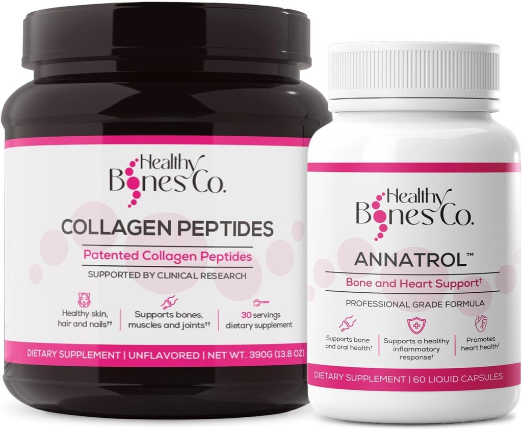 Annatrol Bone Support & FORTIBONE Collagen Peptides w / FORTIGEL, VERISOL - Complete Bone, Joint, Skin, Hair, Nails & Metabolic Support - 124; 1 hónapos ellátás (Tub, 390g)