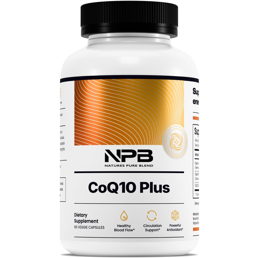 Természet Tiszta Blend CoQ10 Plus - Antioxidáns Formula Arjuna & Shankhpustpi - CoQ10 Ubikinol keringésre, véráramlás és energia - Q10 koenzim kiegészítés immunrendszer - 60 kapszula