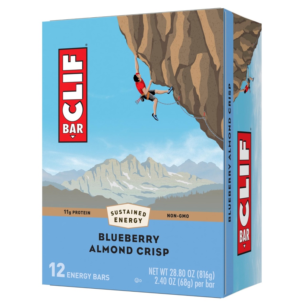 CLIF BAR - Áfonya mandula Crisp - Organic Oats - Non-GMO - Plant Based - Energy Bars - 2.4 oz. (12 csomag)