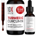 10X Gesundheit Kurkuma Ergänzung mit Vitamin D3 & B12-30mL Hohe Absorption Kurkuma Ergänzung für gemeinsame Ergänzungen für Frauen, Immunität & Herz Gesundheit - Curcuma, Curcumin Ergänzungen