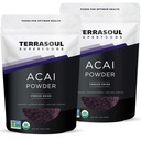 Terrasoul Superfoods Bio Acai Berry Powder, 4 Oz (Pack von 2), Freeze-Dried für Frische, Omega Fats Boost für Smoothie Bowls, und Antioxidant-Packed Superfoods Rezepte