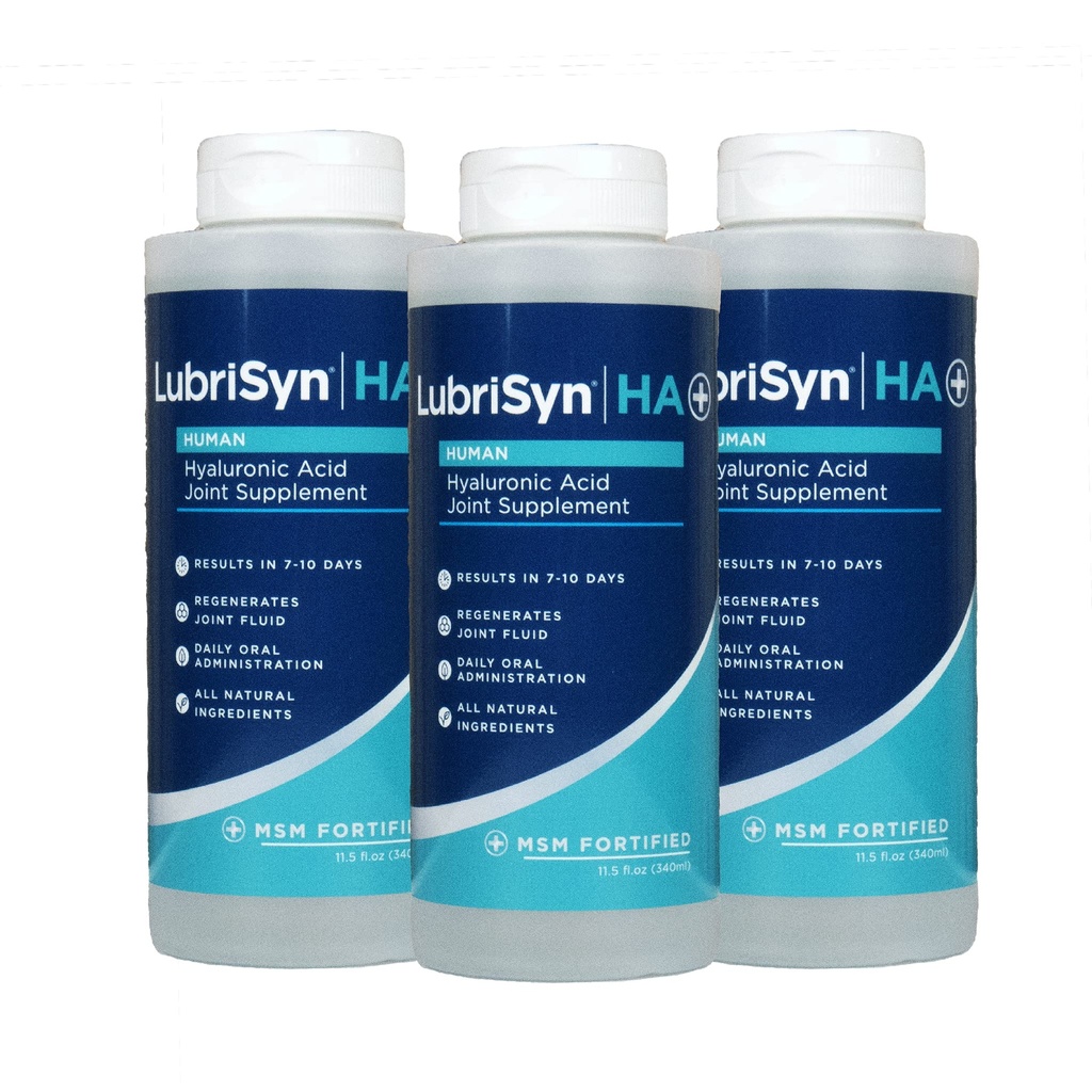 Lubrisyn Hyaluronsäure Mundgelenk-Ergänzung mit MSM – Flüssige HA-Formel für Menschen – Fördert Gelenkunterstützung, Mobilität, Flexibilität, Hydration & Gesunde Funktion für Männer & Frauen – 3 x 11,5oz