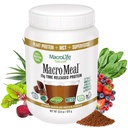 MacroLife Naturals MacroMeal Vegan Chocolate Protein Powder Superfood Greens Probiotics + Fiber, Immun Energy Digestive Daily Essentials für Damen und Herren Glutenfrei - 23.8oz (15 Servieren) Schokolade