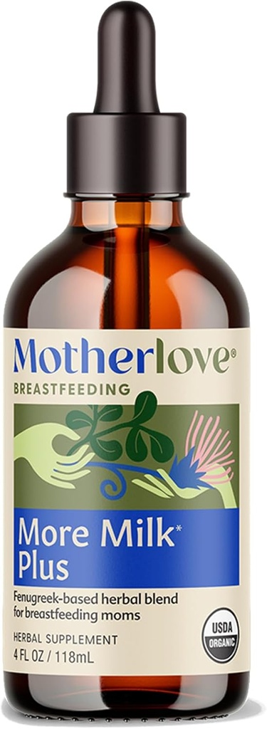 Motherlove More Milk Plus Tincture (4 oz Value Size) Fenugreek-basierte Lactation Ergänzung zur Unterstützung Brustmilchversorgung – USDA Certified Organic, Vegan, Kosher, Soy-Free